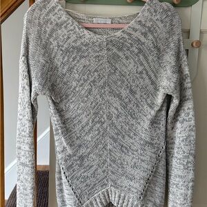 Promod Marled Light Gray Scoop Neck Knit Sweater